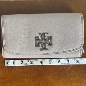 Tory Burch Light Gray Leather Clutch